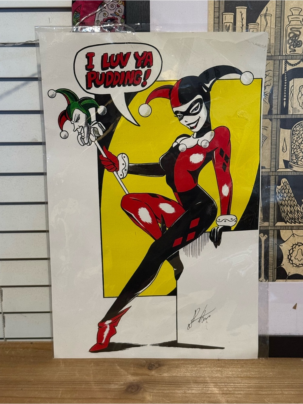 Limited Edition Collectible Harley Quinn DC Comics - 'I Luv Ya Pudding' Print